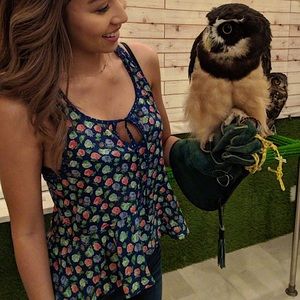 Abercrombie floral racerback peephole tank XS